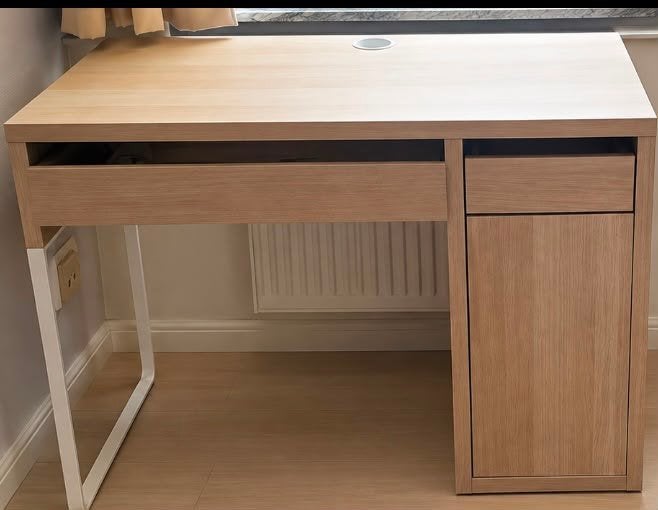 Lit + Sommier et Bureau, Beige, Enlèvement, Utilisé, 200 cm