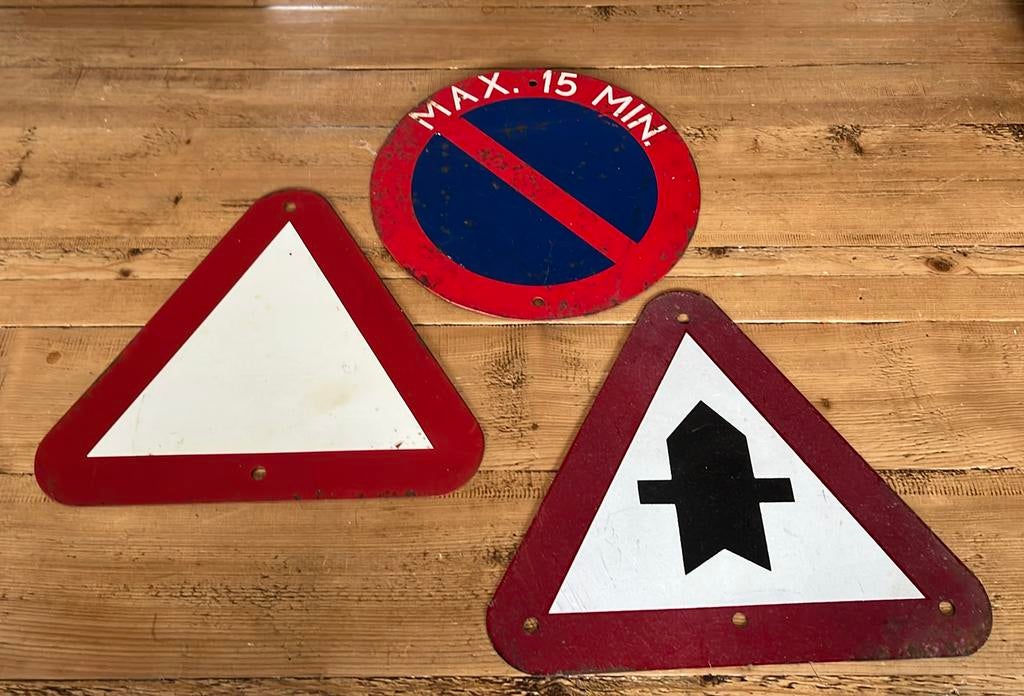 3 zeer oude verkeersborden!, Collections, Enlèvement ou Envoi