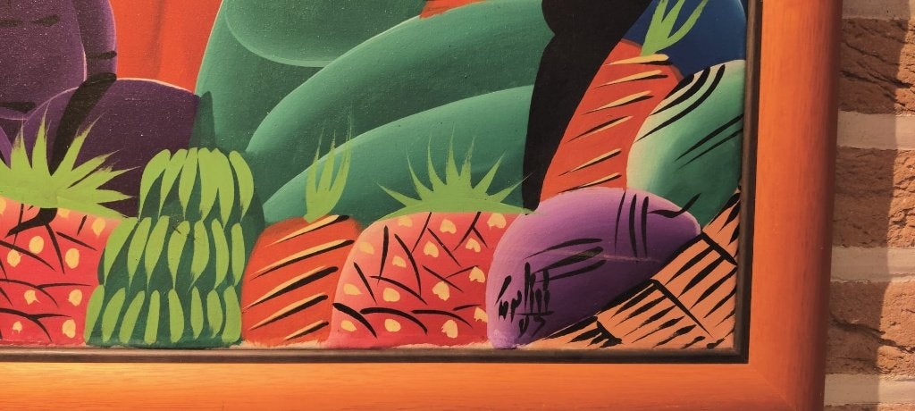 kleurrijk schilderij, P. Kok, Enlèvement