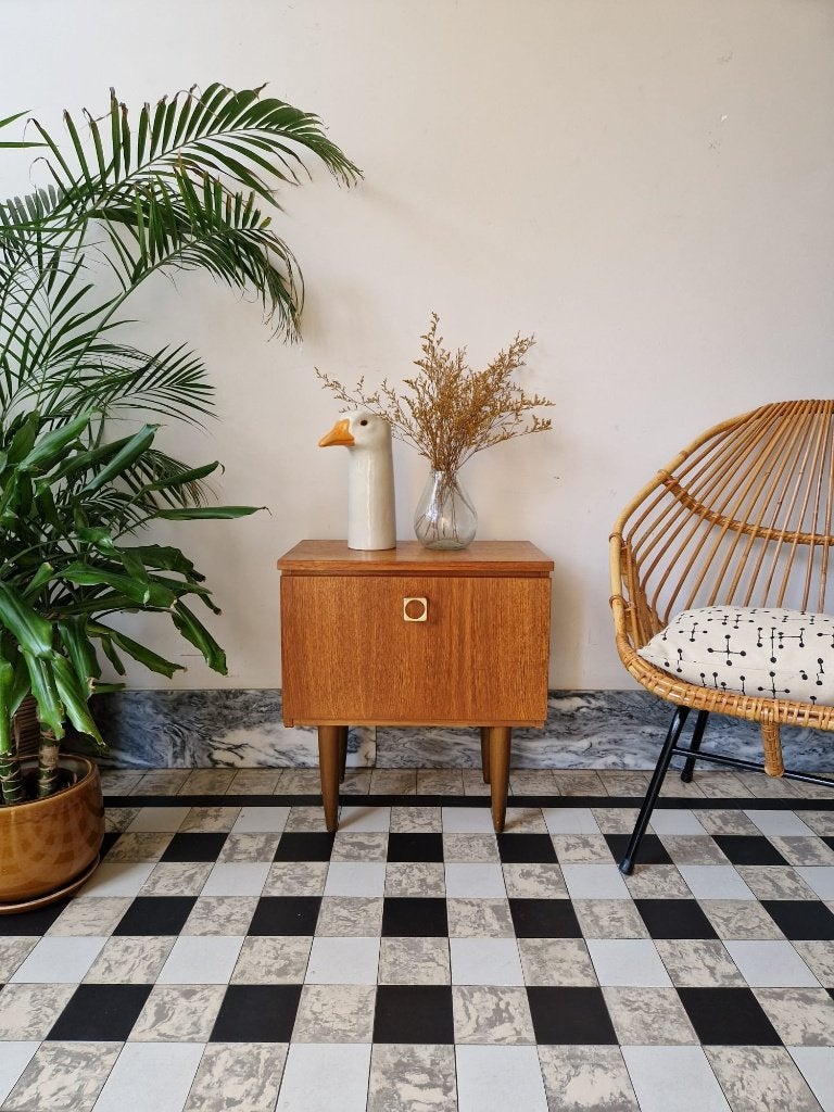 Vintage midcentury kastje | nachtkastje | retro, Ophalen, Gebruikt, Hout, Vintage