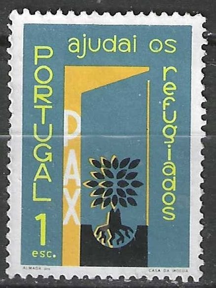 Portugal 1960 - Yvert 862 - Wereldjaar v.d. Vluchteling (ZG), Postzegels en Munten, Postzegels | Europa | Overig, Postfris, Portugal