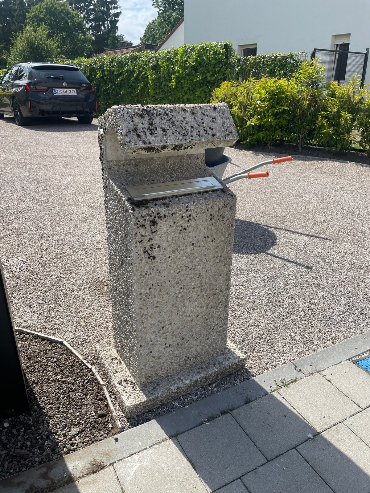Brievenbus te geef regio Evergem/Sleidinge, Jardin & Terrasse, Boîtes aux lettres, Enlèvement, Utilisé, Pierre, Sur pied