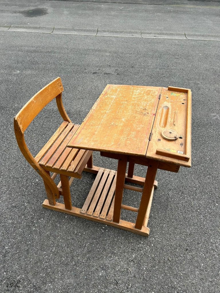 banc d'écolier ancien, Antiquités & Art, Enlèvement