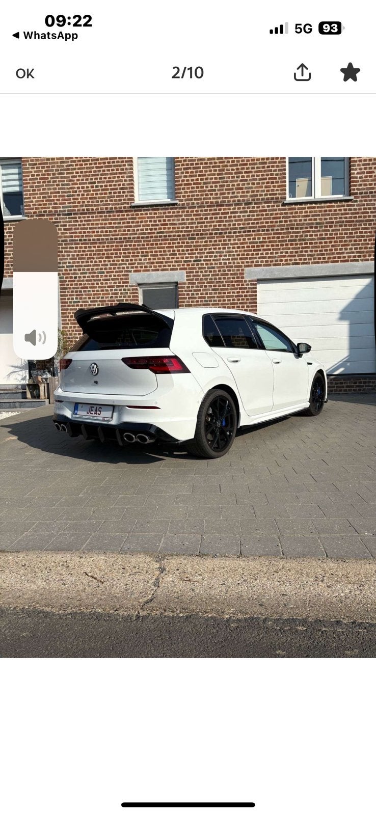 Vw Golf 8R etat neuf taxe camionnette, Auto's, Volkswagen, Automaat, Wit, Berline, Blauw