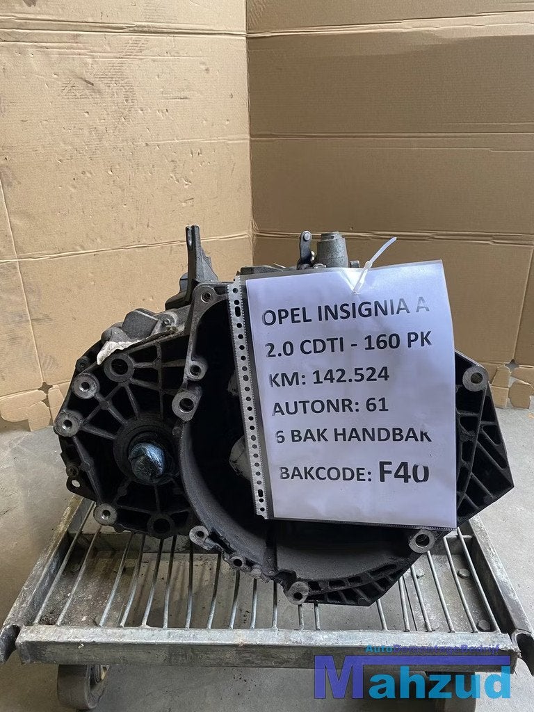 OPEL INSIGNIA A 2.0 cdti Versnellingsbak 6 bak F40, Auto-onderdelen, Transmissie en Toebehoren, Opel, Gebruikt