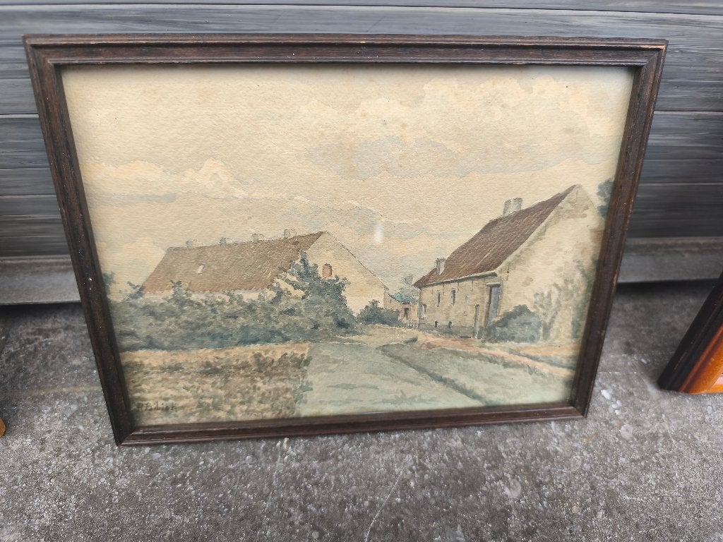 Aquarelle signe r sibick, Antiquités & Art, Enlèvement ou Envoi, Aquarelle