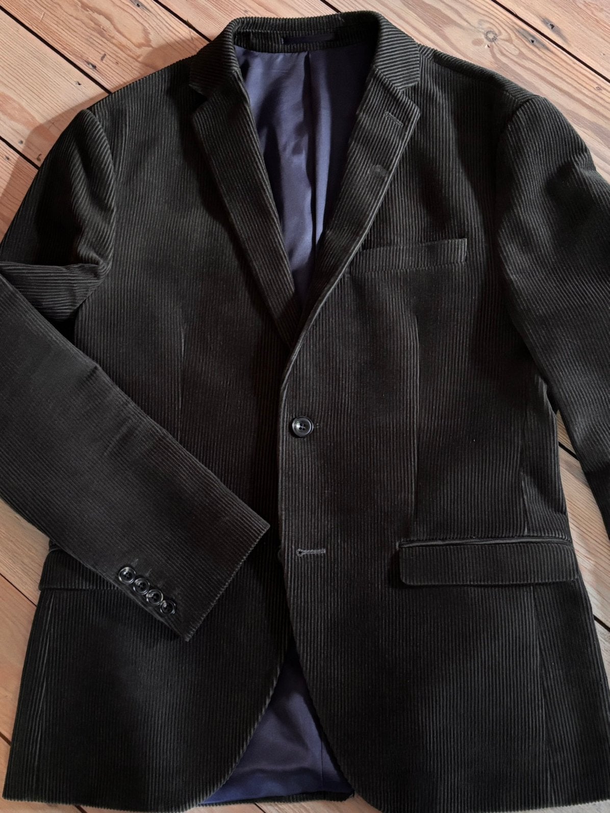 Ribfluweel blazer, Ophalen, Zo goed als nieuw, Maat 48/50 (M), Groen