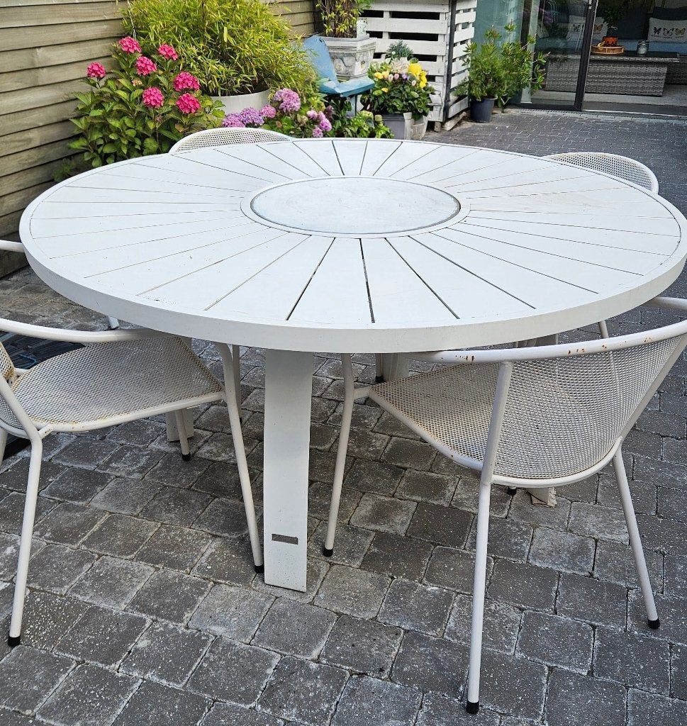 Tuintafel, Tuin en Terras, Ophalen, Gebruikt, Rond, Overige materialen