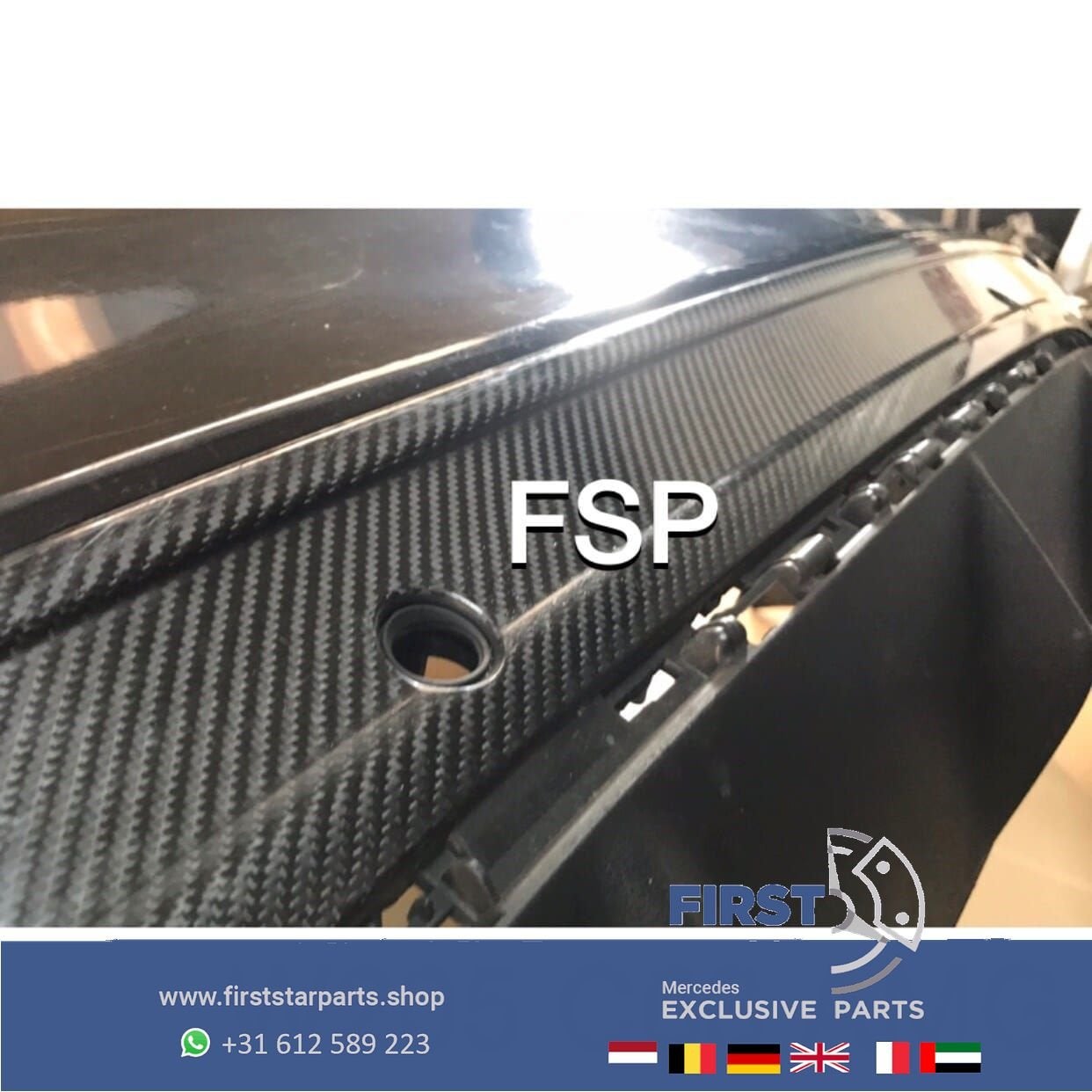 W205 C63 AMG CARBON DIFFUSER origineel Mercedes C Klasse 63, Auto-onderdelen, Gebruikt, -, Ophalen of Verzenden, -