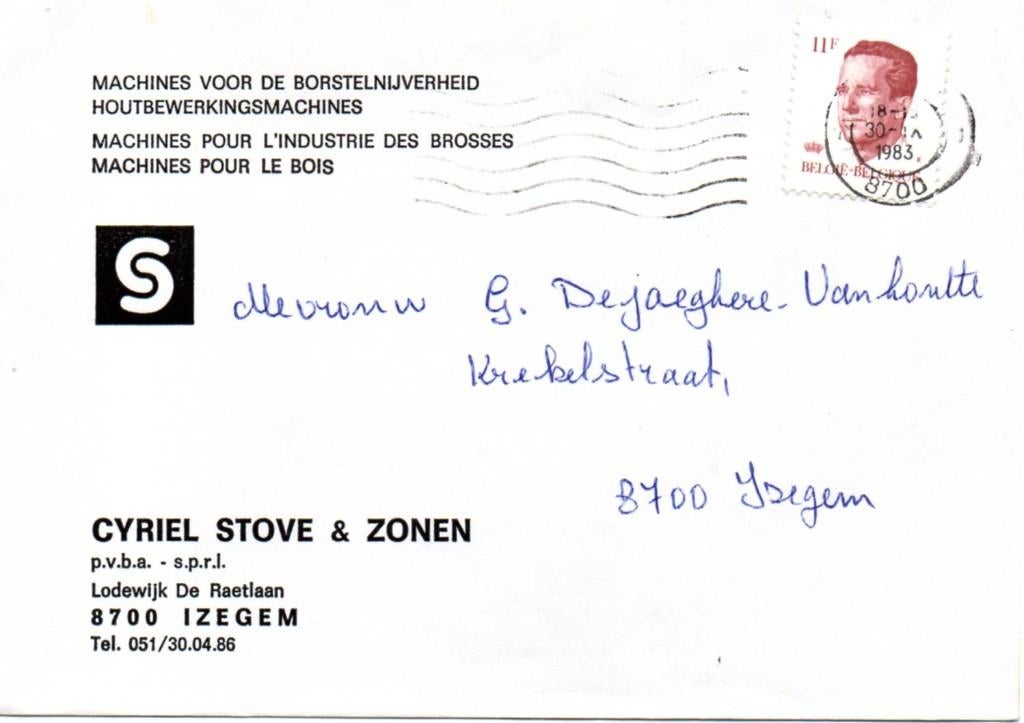 omslag 1983 Cyriel Stove Izegem borstels, Ophalen of Verzenden