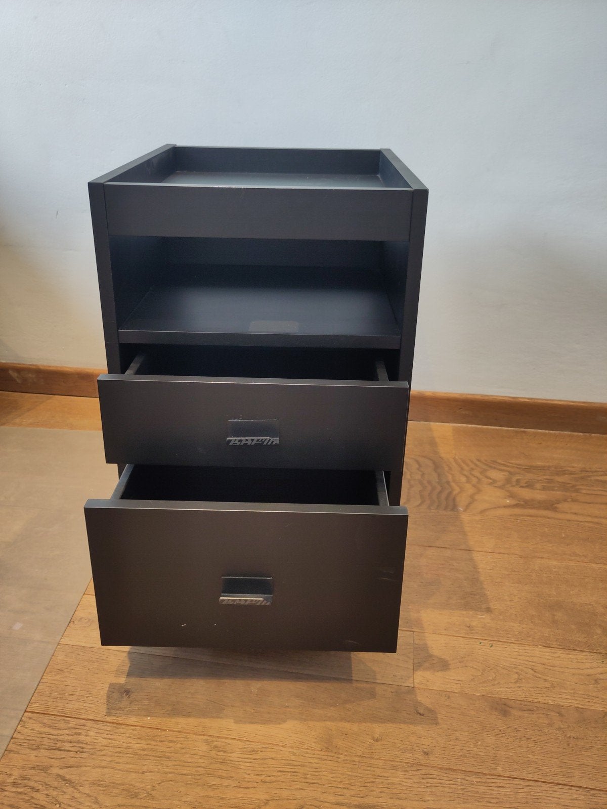bureauladekast zwart b 40 x d 50 x h 58, 25 à 50 cm, Moins de 100 cm, Comme neuf, Enlèvement