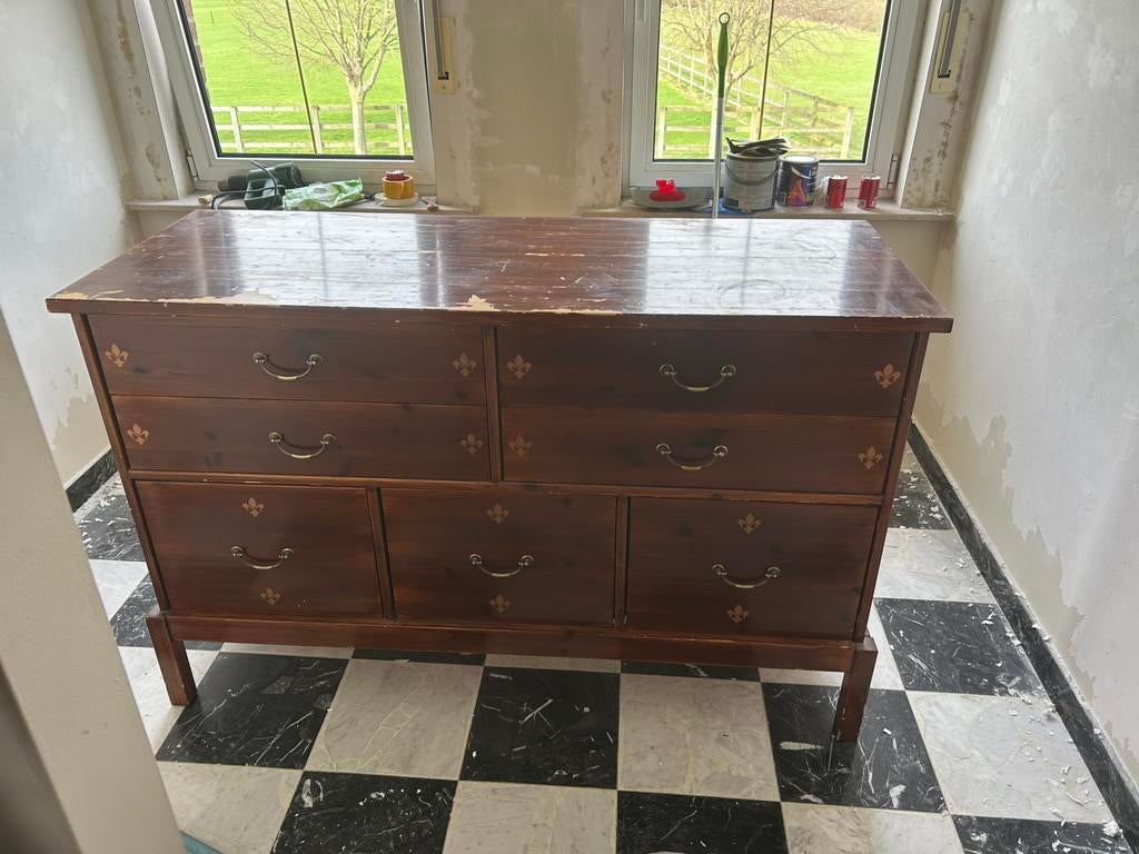 Houte kast, Ophalen, Minder dan 50 cm, Gebruikt, 100 tot 150 cm
