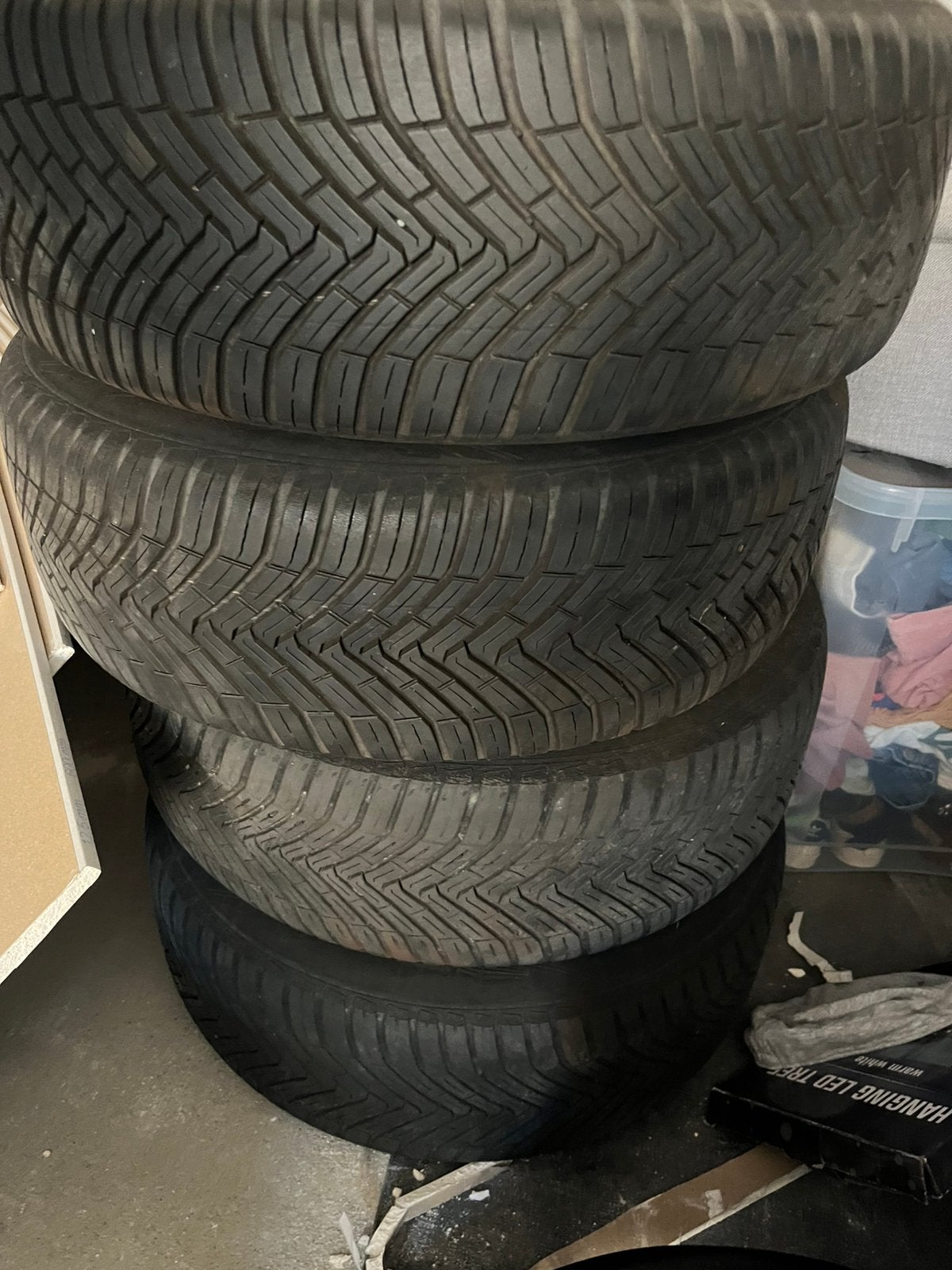 4x Continental AllSeasonContact 205/55 R16 V XL, Auto-onderdelen, Ophalen, Gebruikt, 16 inch, 205 mm