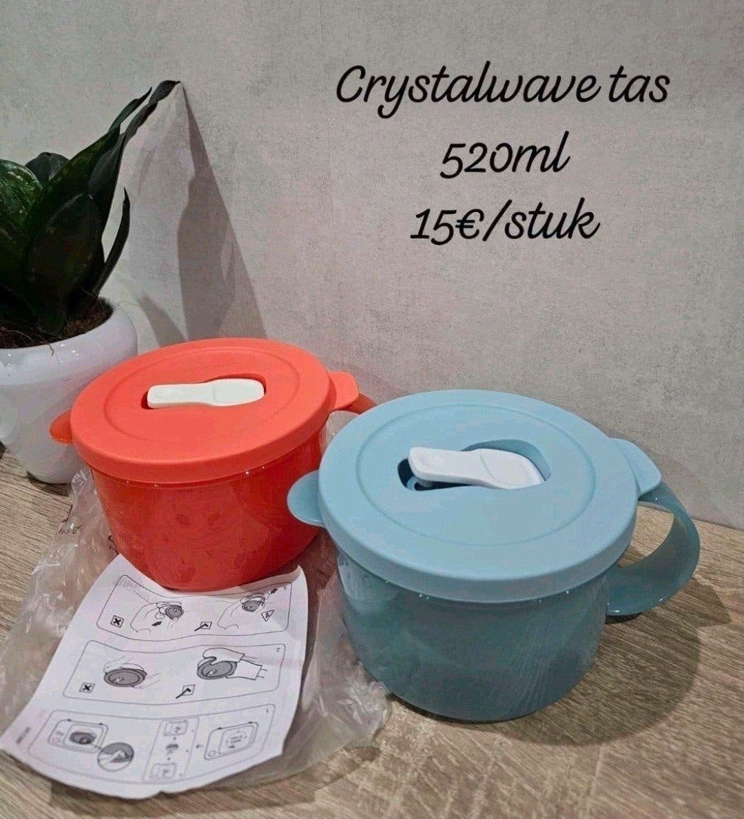 Tupperware crystalwave tassen, Huis en Inrichting, Keuken | Tupperware, Ophalen of Verzenden, Nieuw