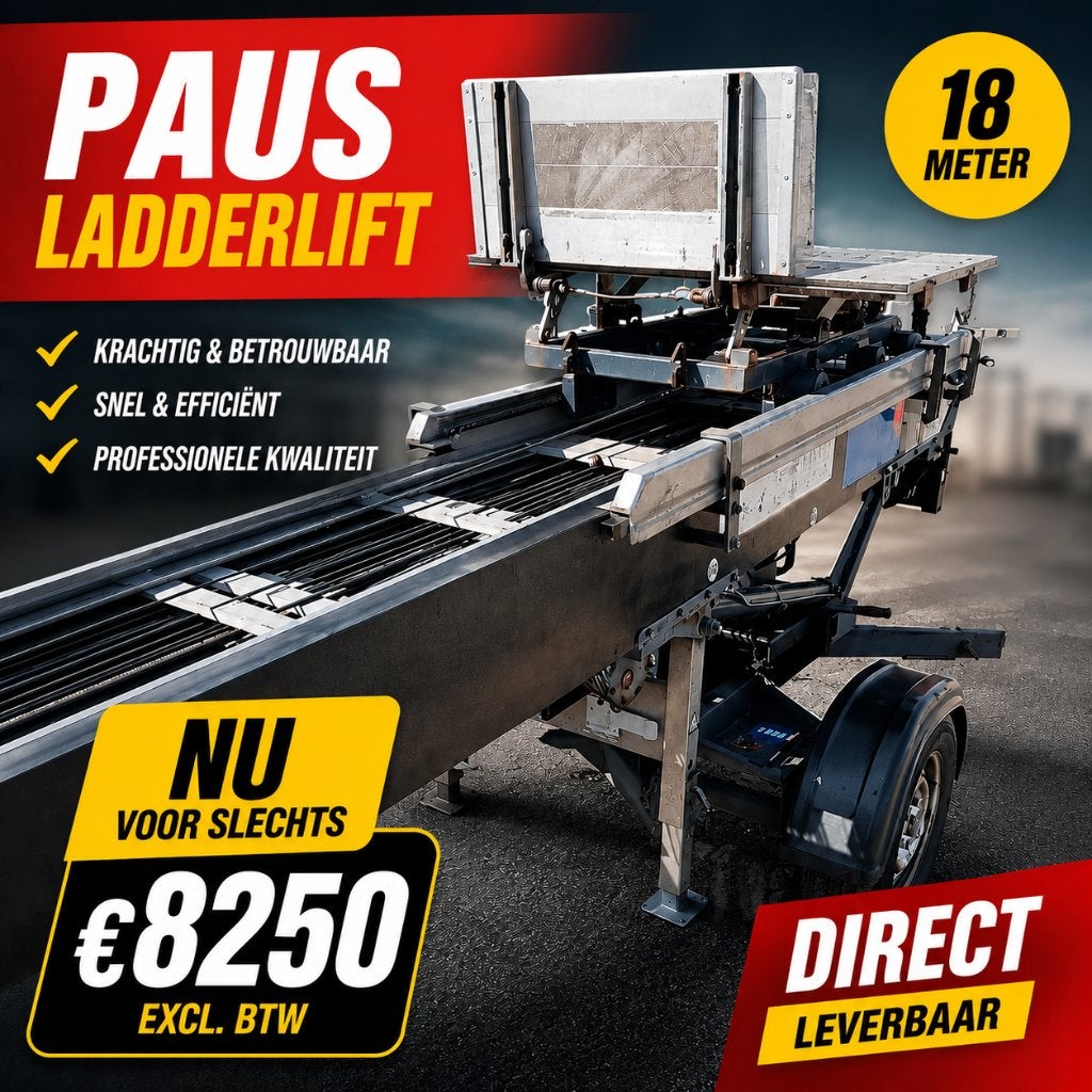 Paus Ladderlift 18 Meter Verhuislift / Pannenlift – € 8.250, Ophalen, Zo goed als nieuw, Bouwlift