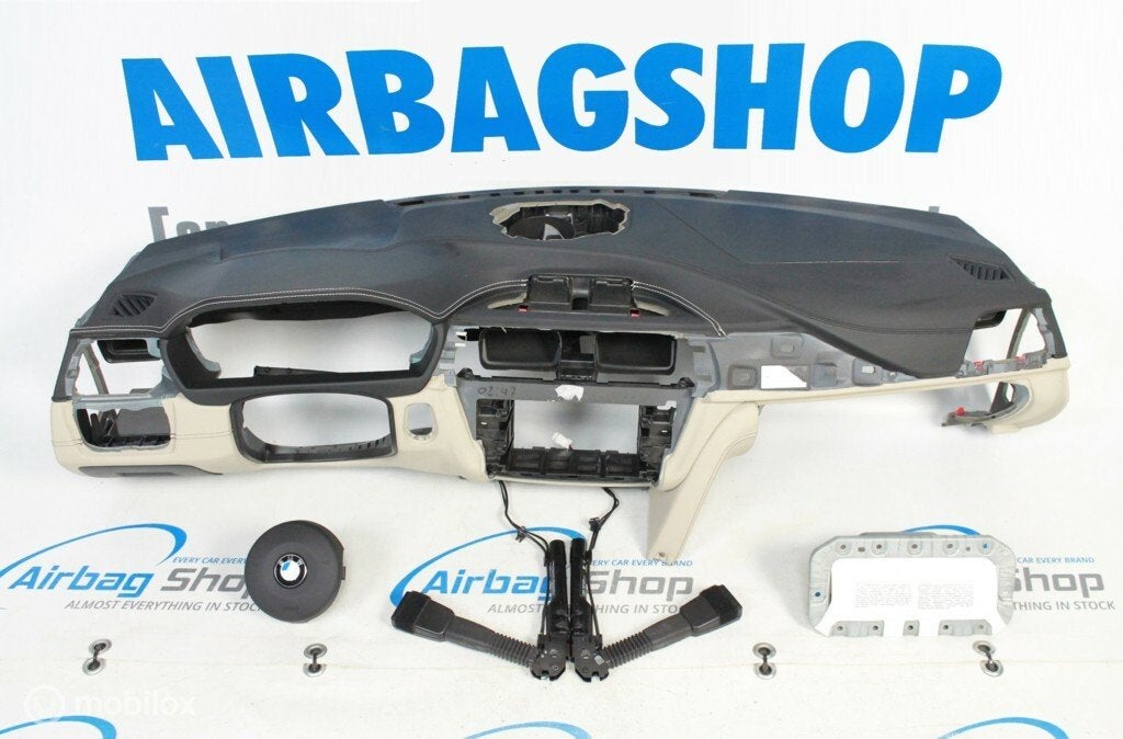 Airbag set - Dashboard M zwart beige BMW 3 serie F30 F31 F34, Gebruikt, Ophalen of Verzenden