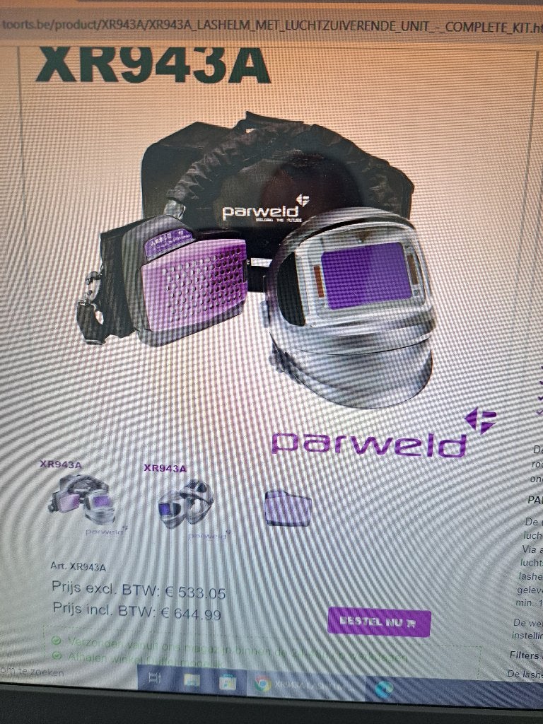 Lashelm met afzuiging, Doe-het-zelf en Bouw, Laskappen, Ophalen, Zo goed als nieuw