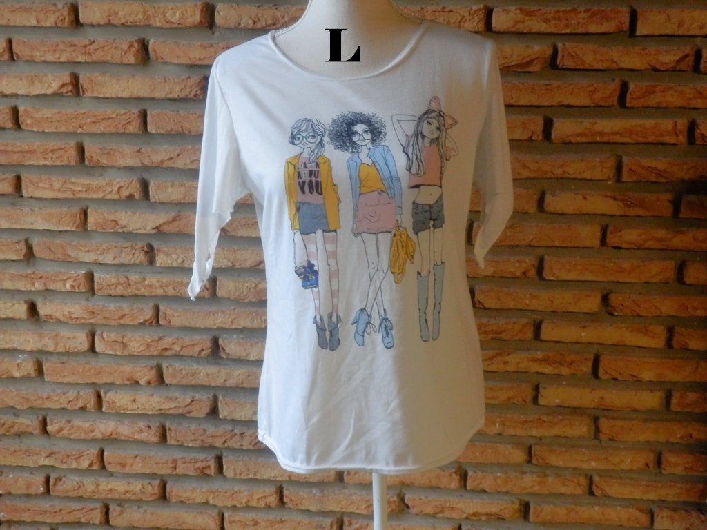(30)- tee shirt femme t.L blanc - l'inconditionnel -, Maat 38/40 (M), Wit, Ophalen of Verzenden, Zo goed als nieuw