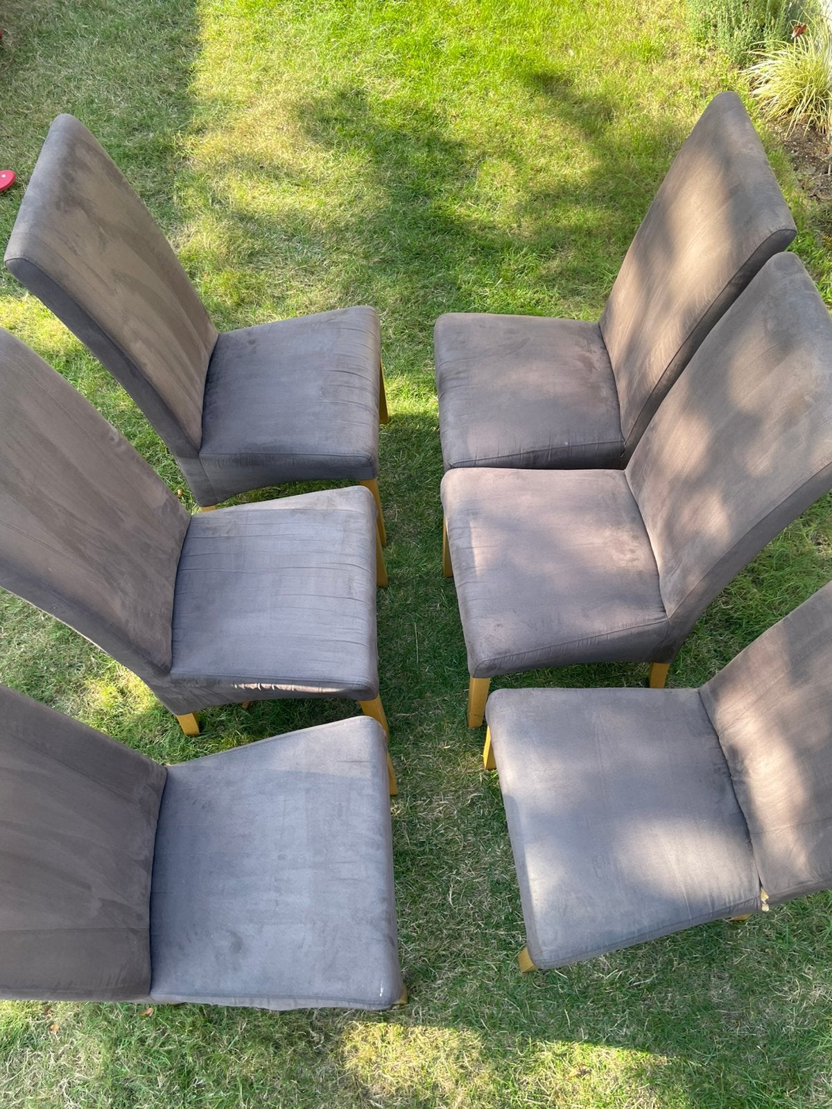 Set van 6 bruine eetstoelen - gebruikte staat, Ophalen, Gebruikt, Overige kleuren, Vijf, Zes of meer stoelen
