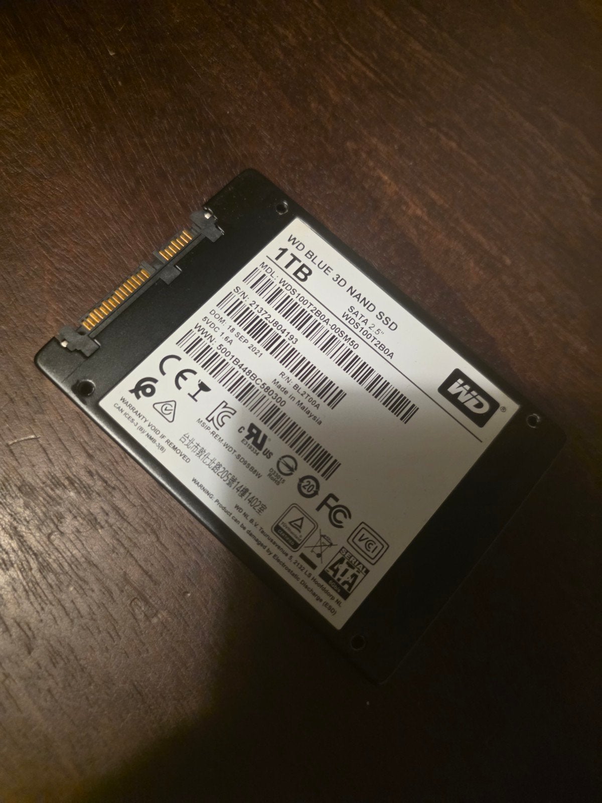 WD Blue 3D NAND SSD 2'5 1TB NVME, Ophalen of Verzenden, SSD