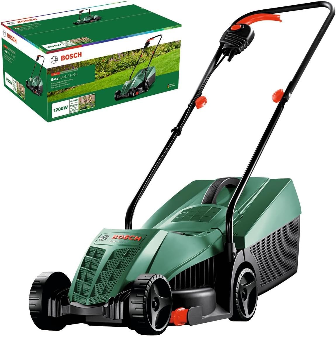 Bosch EasyRotak 32-235 bekabelde grasmaaier, Tuin en Terras, Grasmaaiers, Ophalen, Zo goed als nieuw, Opvangbak