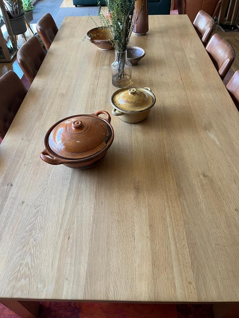 Massieve eiken tafel: 250 x 120cm, Ophalen, Zo goed als nieuw