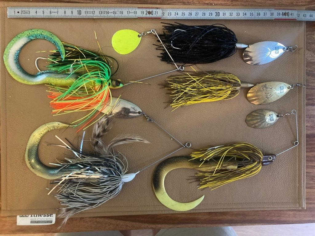 Musky/snoek/meerval spinner(baits), Watersport en Boten, Hengelsport | Roofvissen, Ophalen of Verzenden, Gebruikt, Complete set