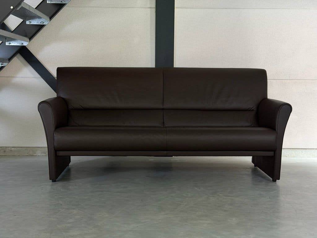Canapé 3 places Jori - cuir marron, Maison & Meubles, 200 à 250 cm, Banc droit, Comme neuf, Enlèvement