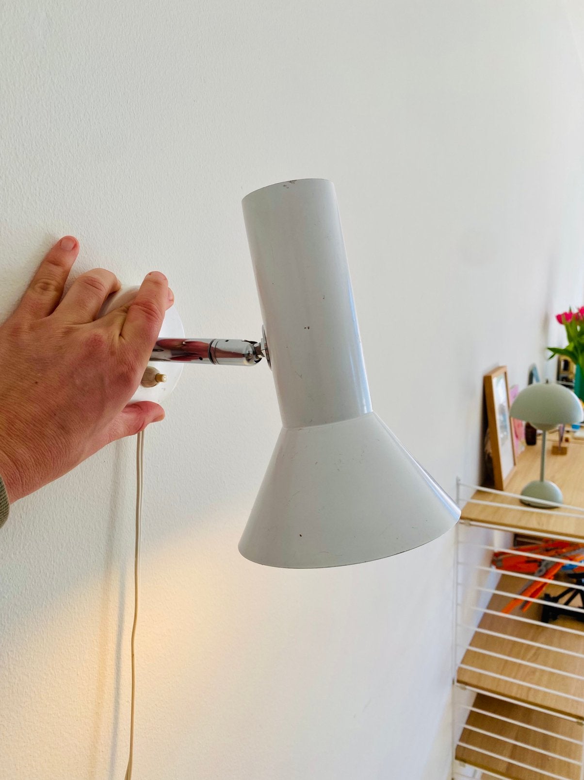 Vintage wandlamp Raak, Ophalen, Gebruikt, Metaal