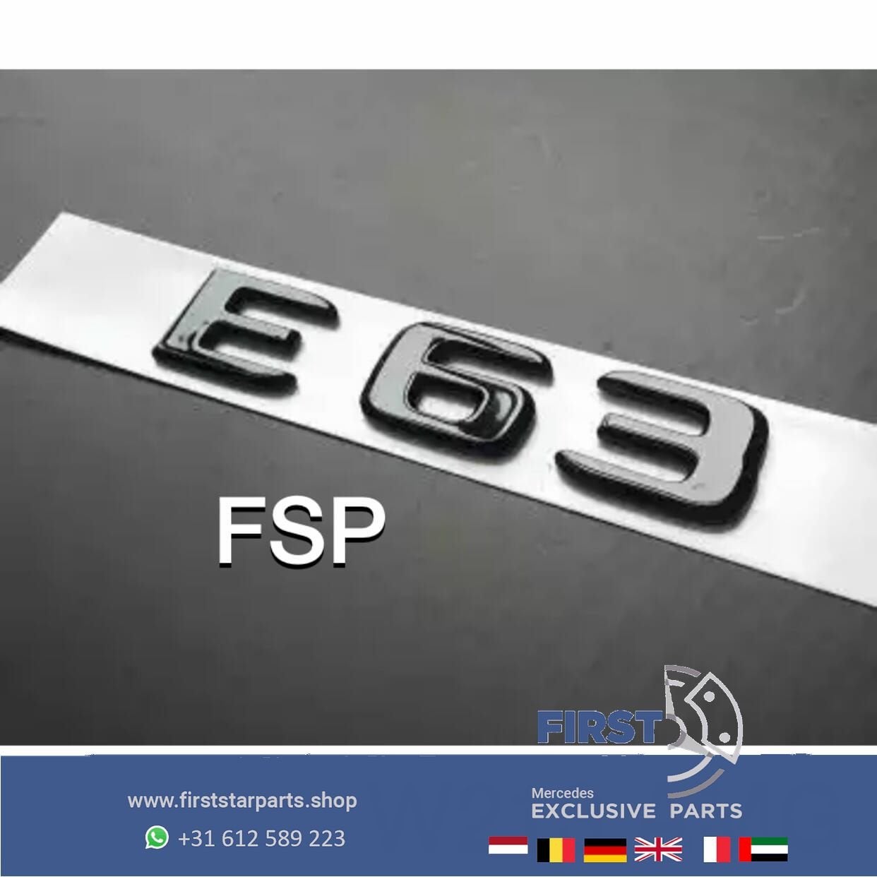 W213 W238 C238 E63 EMBLEEM ZWART AMG LOGO Mercedes E Klasse, Arrière, Utilisé, -, -
