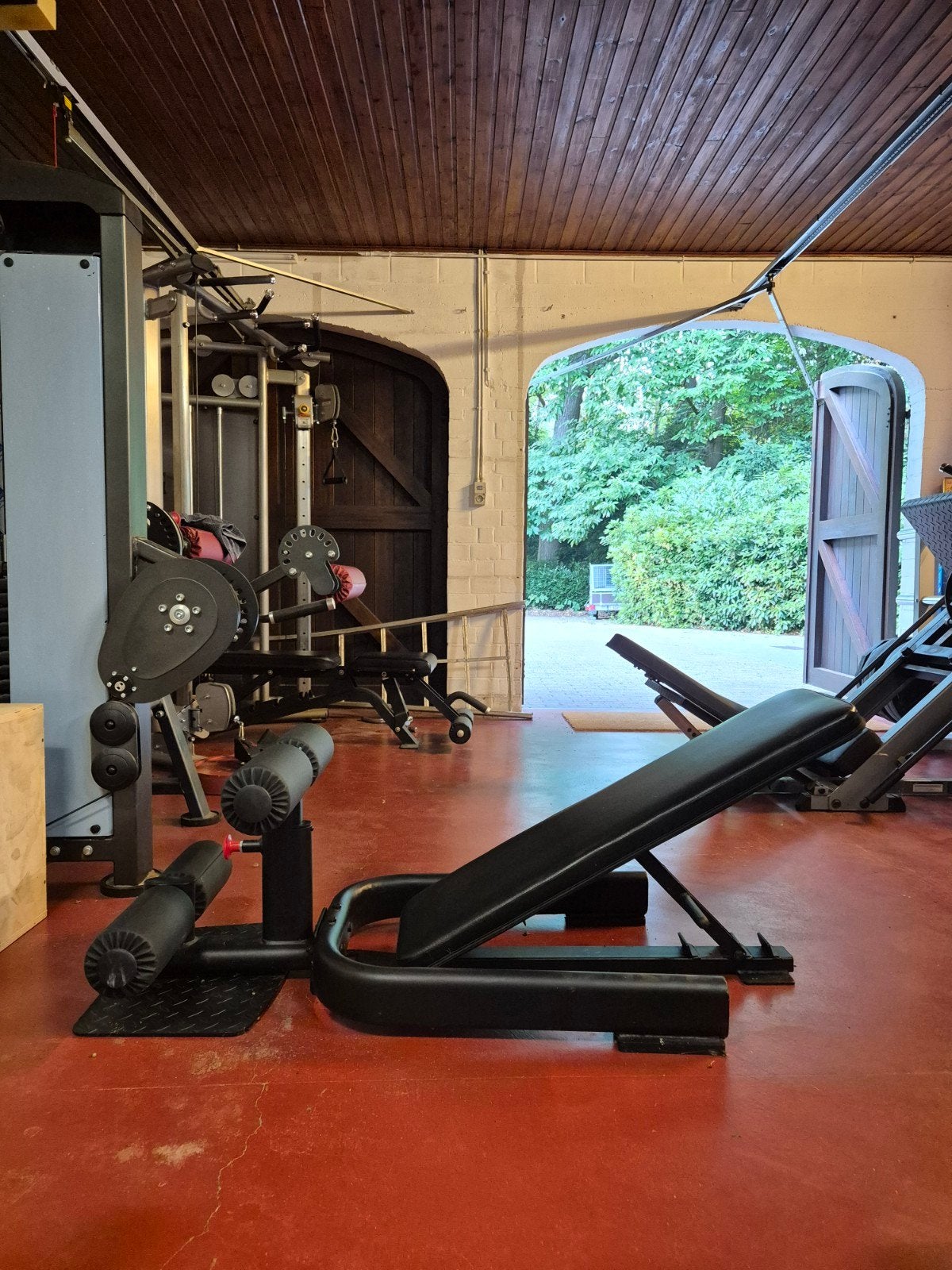 Sissy squat + verstelbare fitnessbank (combi) – zo goed als, Sport en Fitness, Ophalen, Zo goed als nieuw, Benen