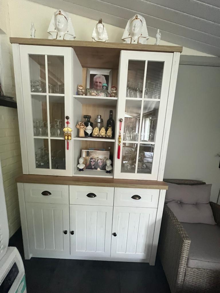 Dressoir Marksel+boven bouw marksel, Huis en Inrichting, Kasten | Buffetkasten, Ophalen, Zo goed als nieuw, Glas