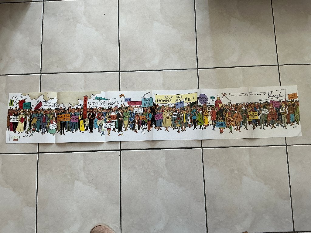 Poster Geo, Hergé Moulinsart 2000, voir photos !, Collections, Enlèvement ou Envoi