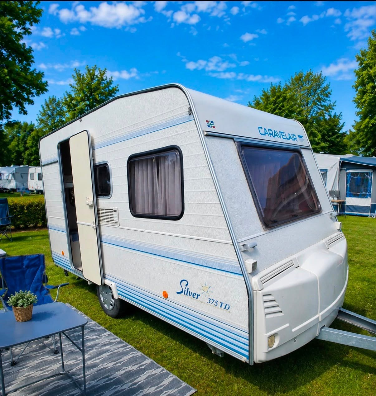caravan Caravelair 375 de Luxe keuringsvrij fietsendrager, Caravans en Kamperen, Particulier, Caravelair, Stapelbed