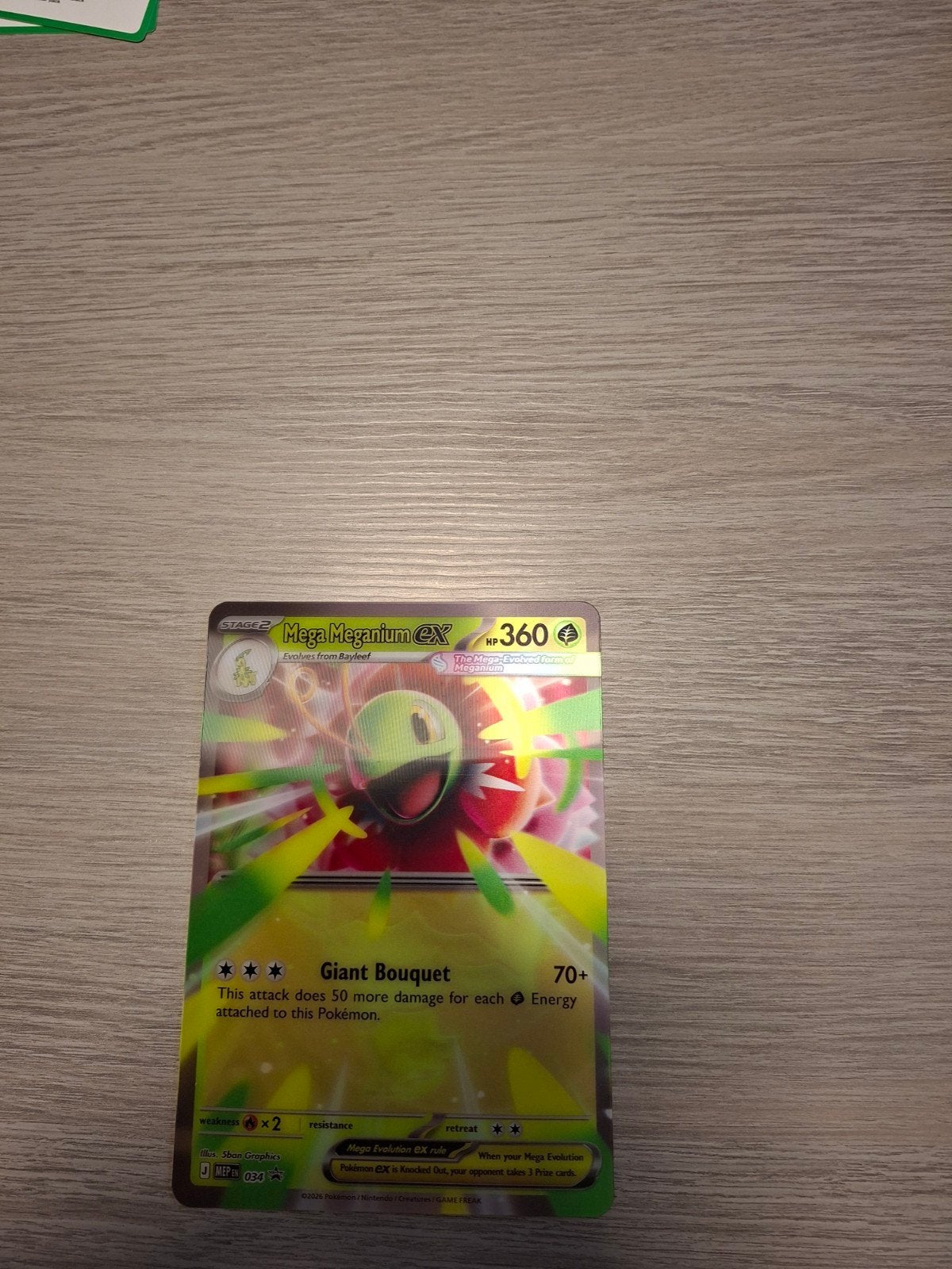 Mega Evolution Promo Mega Meganium ex 034 ( oversized), Hobby en Vrije tijd, Verzamelkaartspellen | Pokémon, Ophalen, Nieuw, Losse kaart