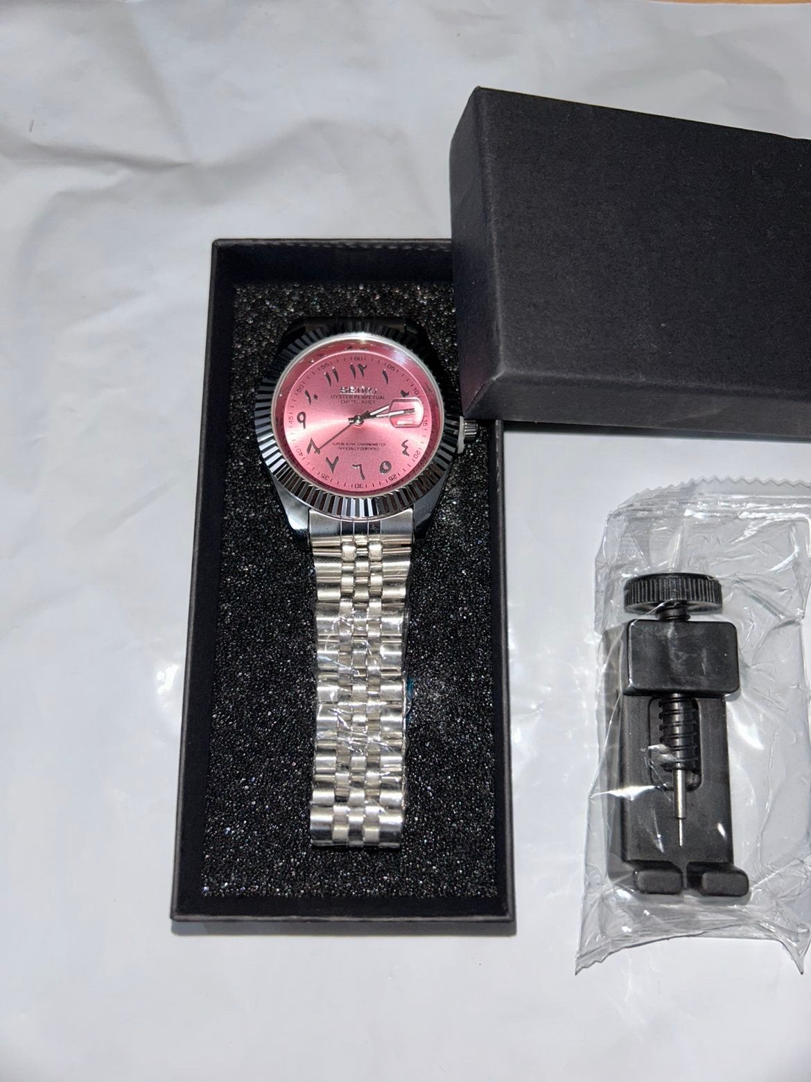 Seiko roze horloge, Handtassen en Accessoires, Verzenden, Zo goed als nieuw, Roze