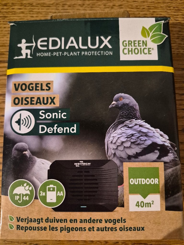 Edialux répulsif à ultrasons pour oiseaux sur piles, Animaux & Accessoires, Enlèvement, Neuf