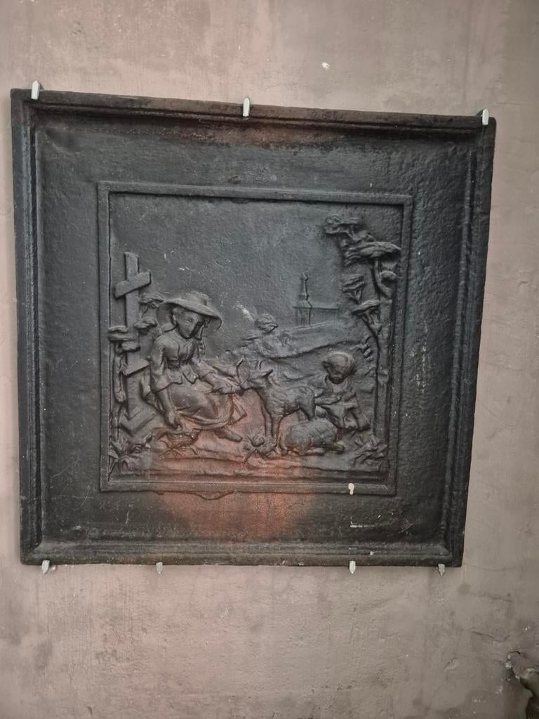 Sierplaat ijzer of gietijzer met tekening in, Ophalen