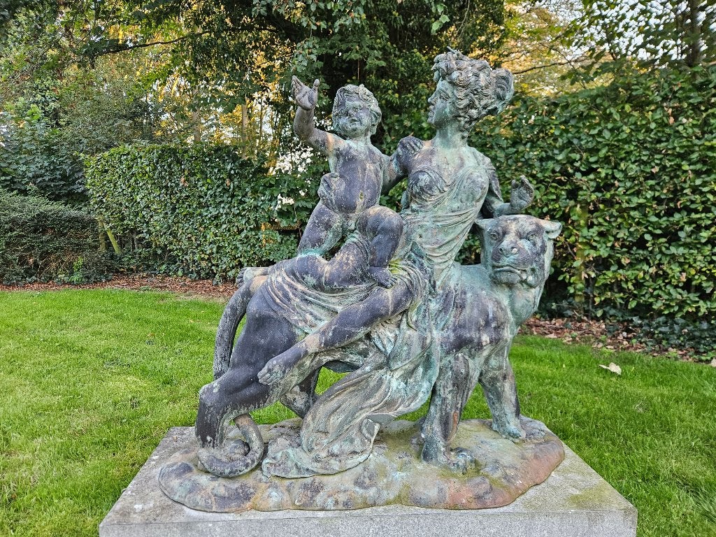 UITZONDERLIJKE BRONS ARIADNE OP PANTER OPDRACHT KLANT TOPPER, Ophalen of Verzenden, Zo goed als nieuw, Mensenbeeld