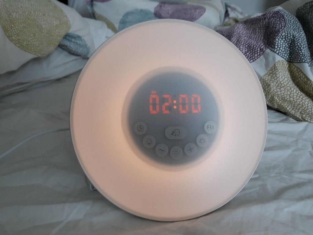 wekker met verlichting – wake up light, Ophalen of Verzenden, Zo goed als nieuw, Digitaal