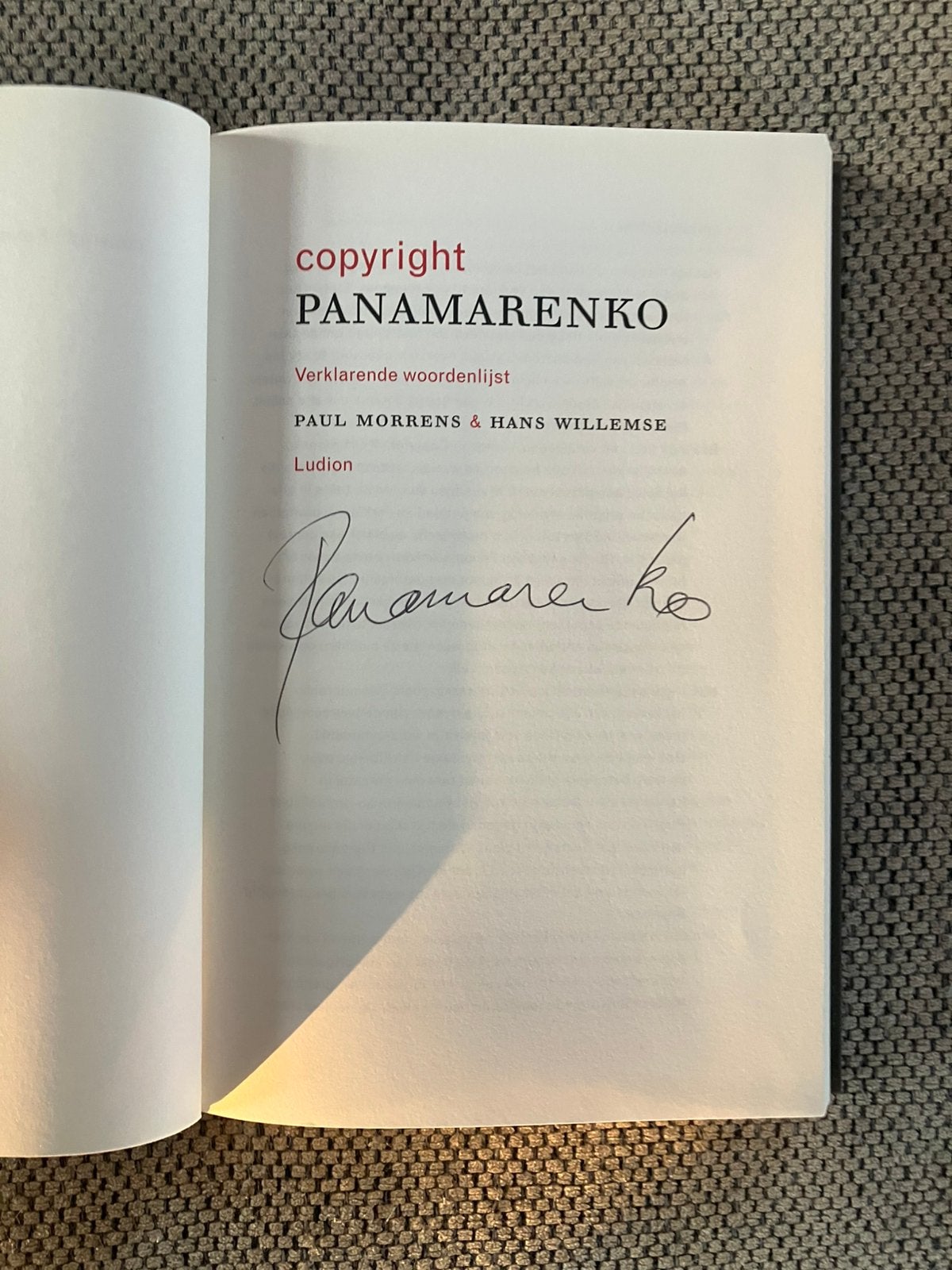 Gesigneerd boek Panamarenko * Copyright, Boeken, Ophalen of Verzenden, Zo goed als nieuw