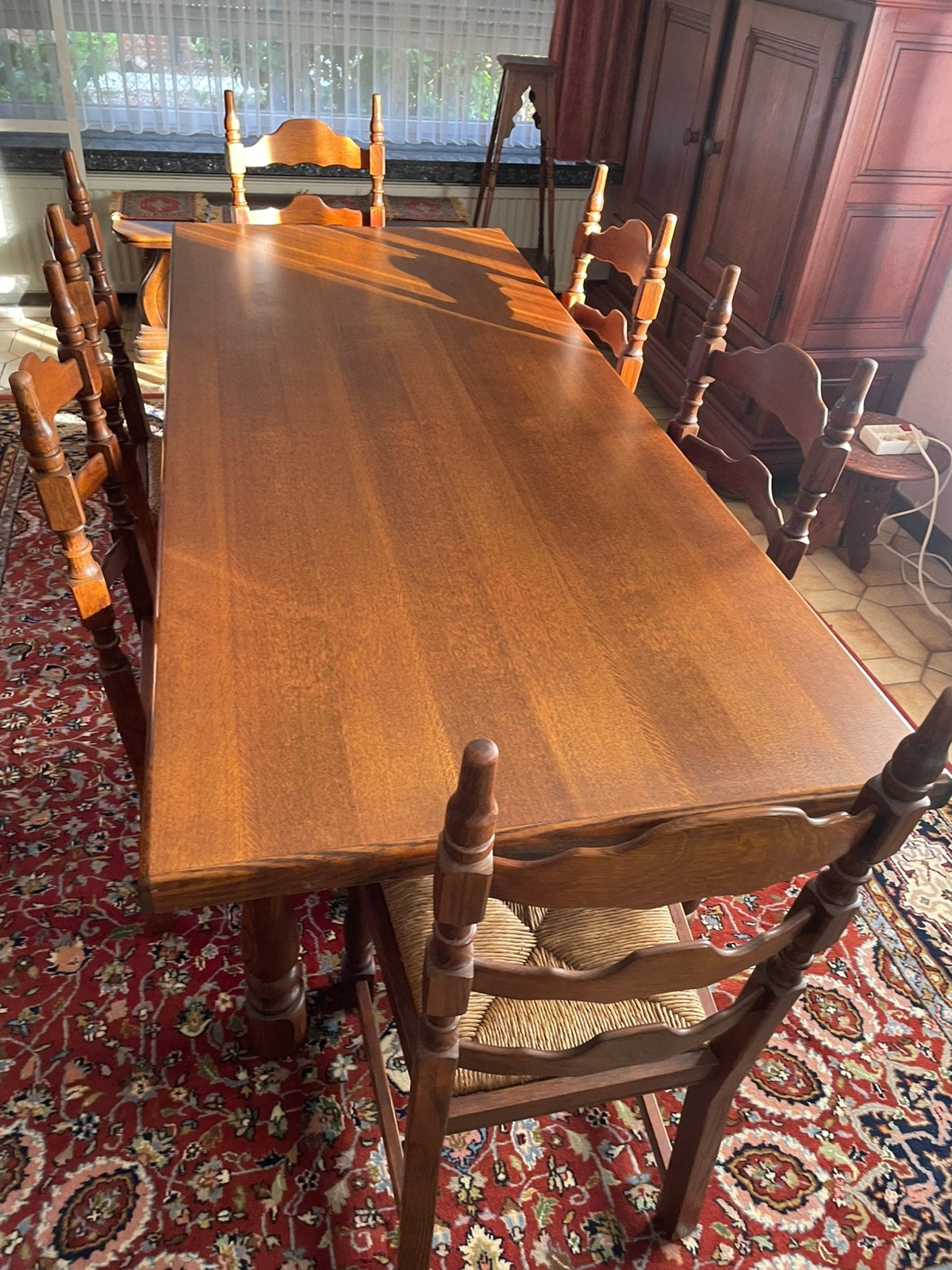Eiken eetkamer, Ophalen, Gebruikt, Klassiek, 4 tot 6 stoelen