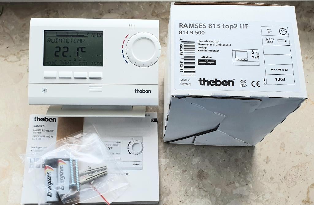 Nieuwe draadloze Theben Ramses 813 TOP2 RF-Klokthermostaat, Doe-het-zelf en Bouw, Thermostaten, Ophalen, Nieuw