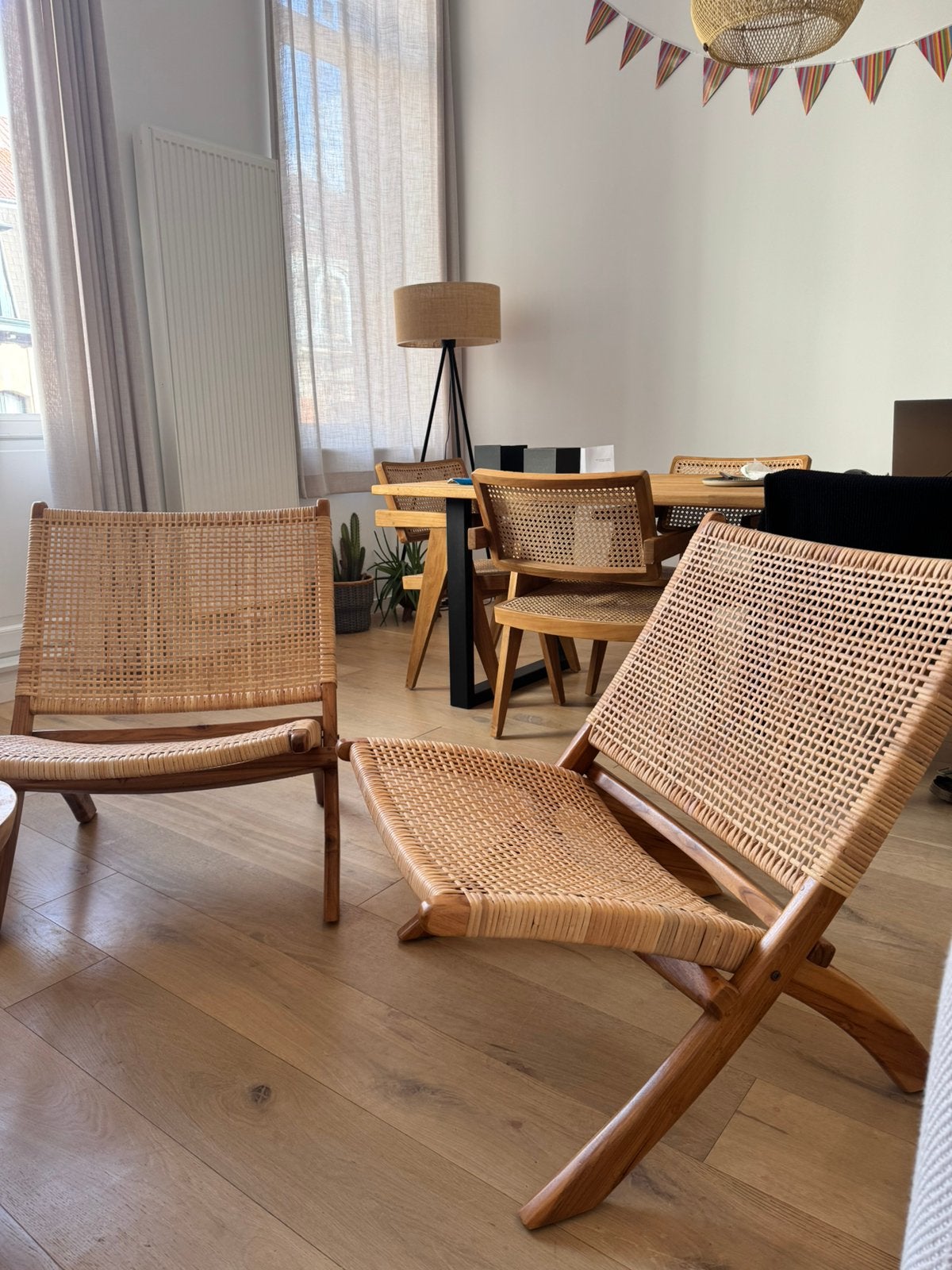 Ibiza Lounge zetels in Rotan - opklapbaar, Ophalen, 75 tot 100 cm, Hout, Zo goed als nieuw