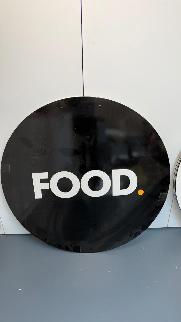 Grande assiette murale industrielle « FOOD » - Ø 100 cm, Industriel, Plastique, 100 cm, Comme neuf