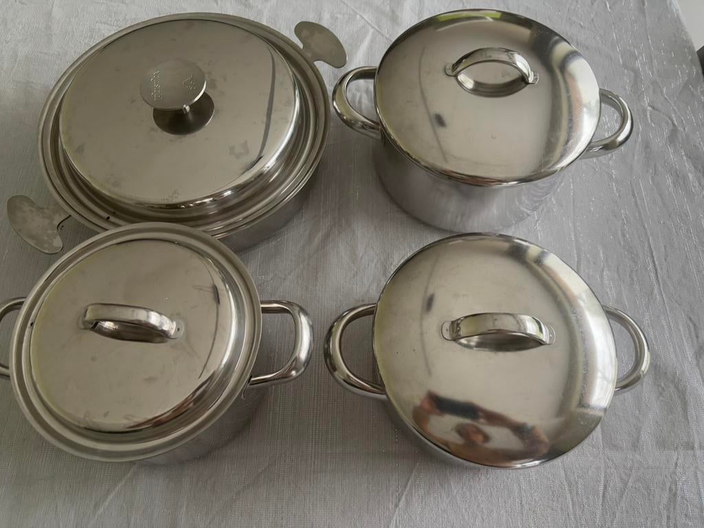 Kookpotten.  Set van 4., Maison & Meubles, Cuisine | Casseroles & Poêles, Utilisé, Ensemble de casseroles, Autres matériaux, Plaque céramique