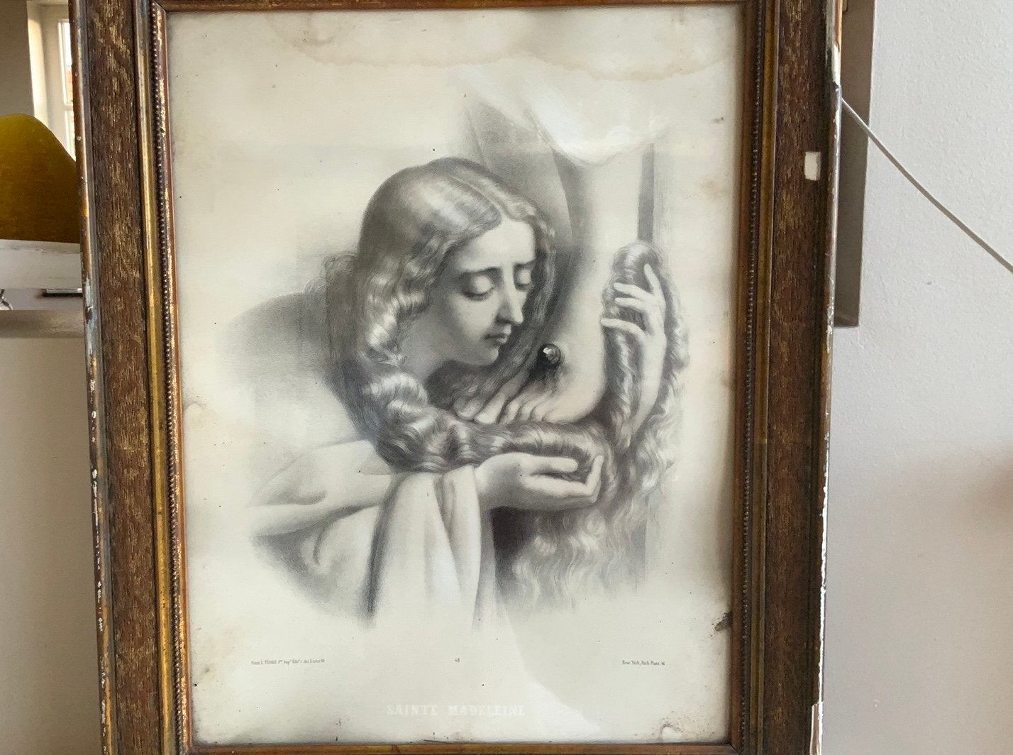 Antieke litho Sainte Madeleine L. Turgis (Paris/NY) 1883, Antiek en Kunst, Ophalen of Verzenden