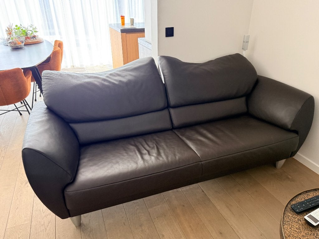 Lederen salon Jori 3zit 2 zit en relax, Ophalen, Zo goed als nieuw, Leer, 75 tot 100 cm