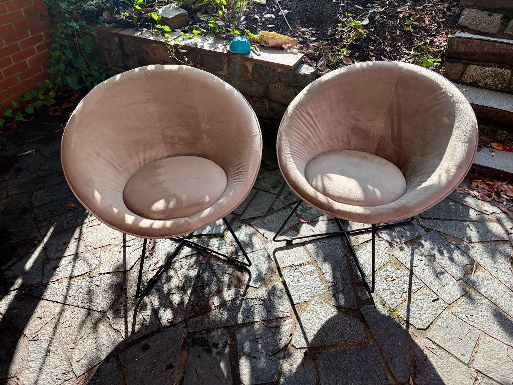 Set fauteuil in fluweel (grijs met zwarte poten, 2 stuks), Ophalen, Minder dan 75 cm, Nieuw, Metaal