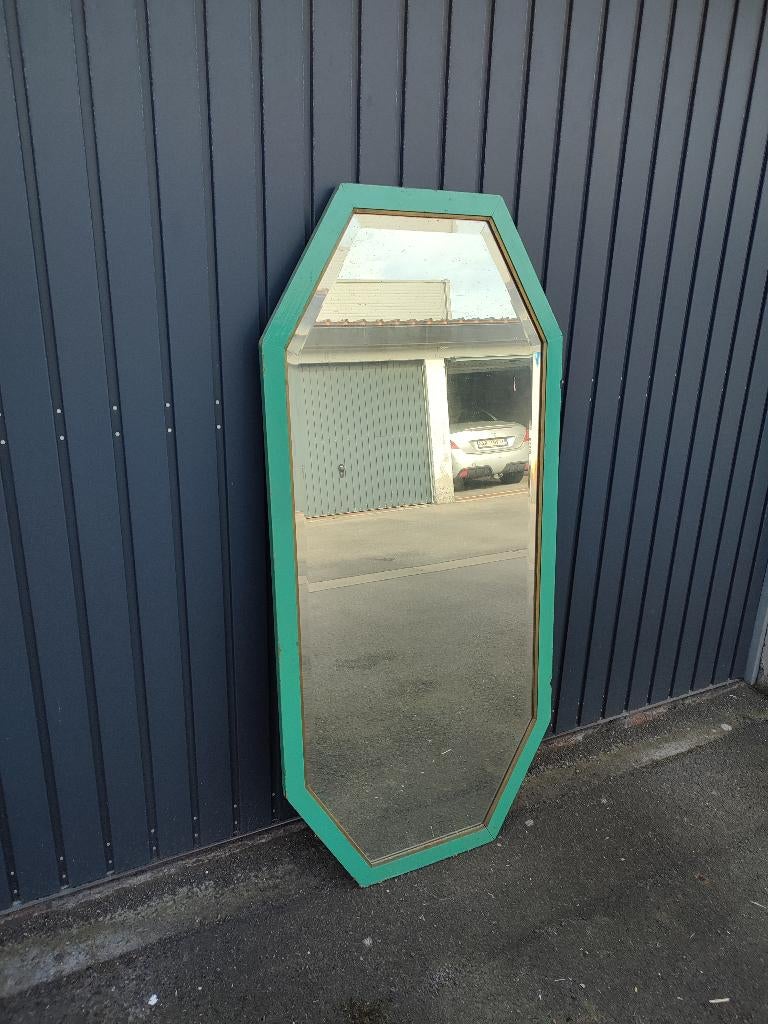 Oude  spiegel , geslepen glas, 150 x 70 cm., Enlèvement